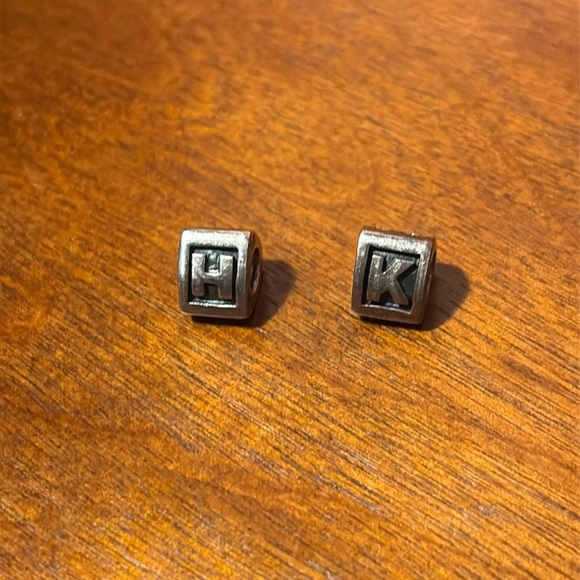 Pandora Letter Charms K or H Silver For Bracelet - Picture 1 of 2